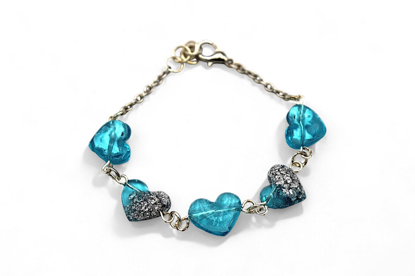 Cœurs bleus d'argent