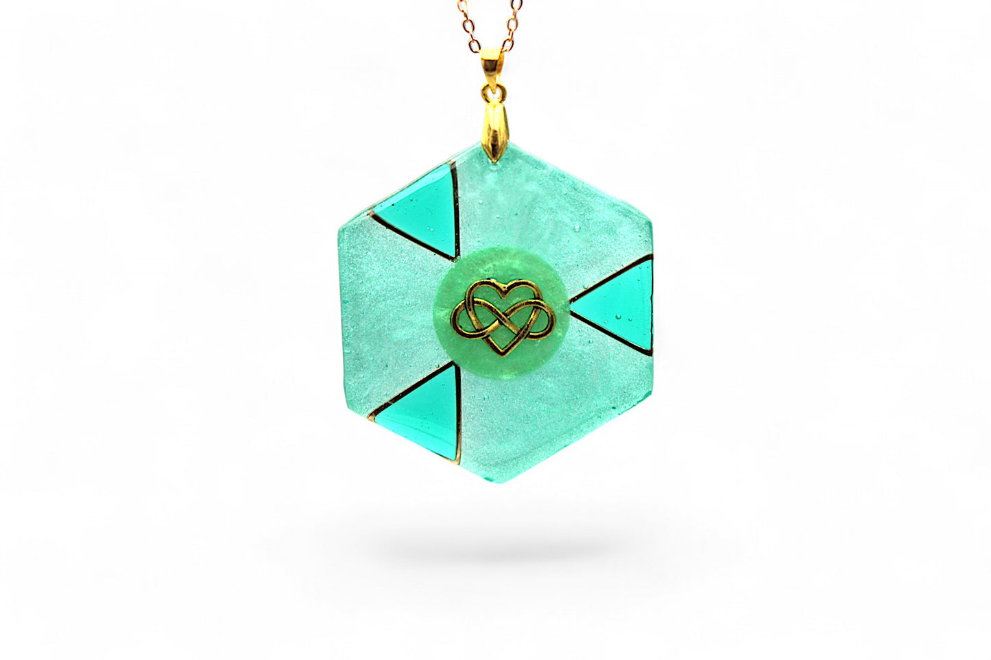 Hexagone Vert Cœur Infini