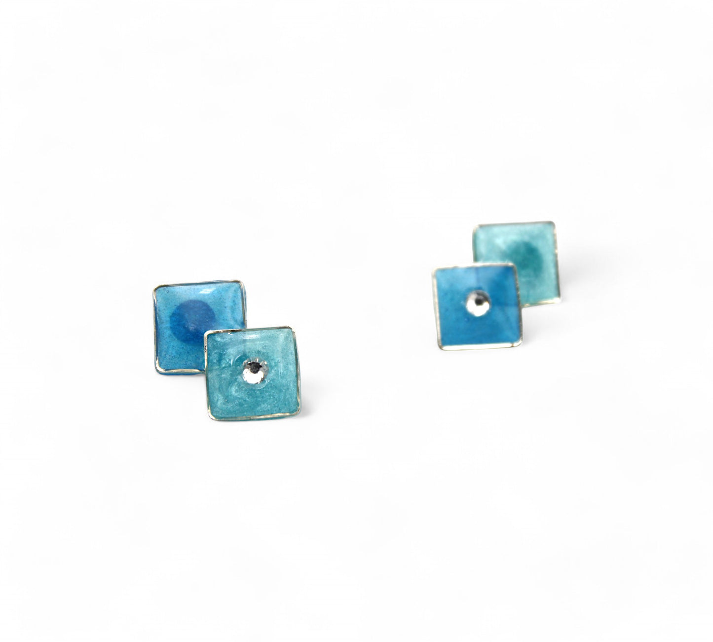 Carrés bleus & Strass