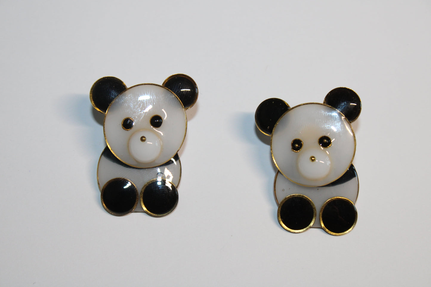Parure Panda Amovible – Collier & Boucles d'Oreilles en Acier Doré