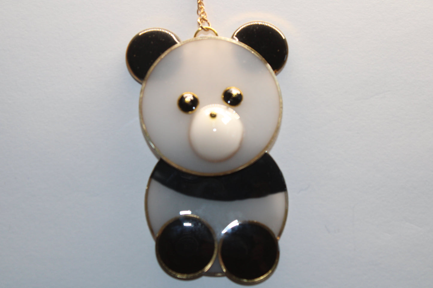 Parure Panda Amovible – Collier & Boucles d'Oreilles en Acier Doré