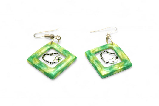 Carré vert et jaune