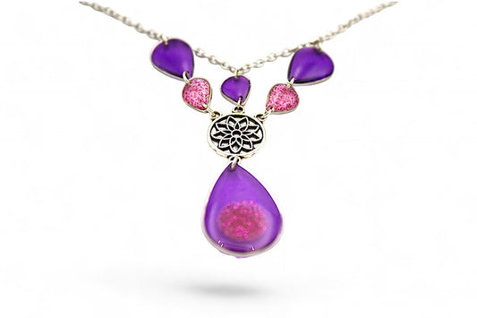 Gouttes d'Eau Violet - Paillettes Roses