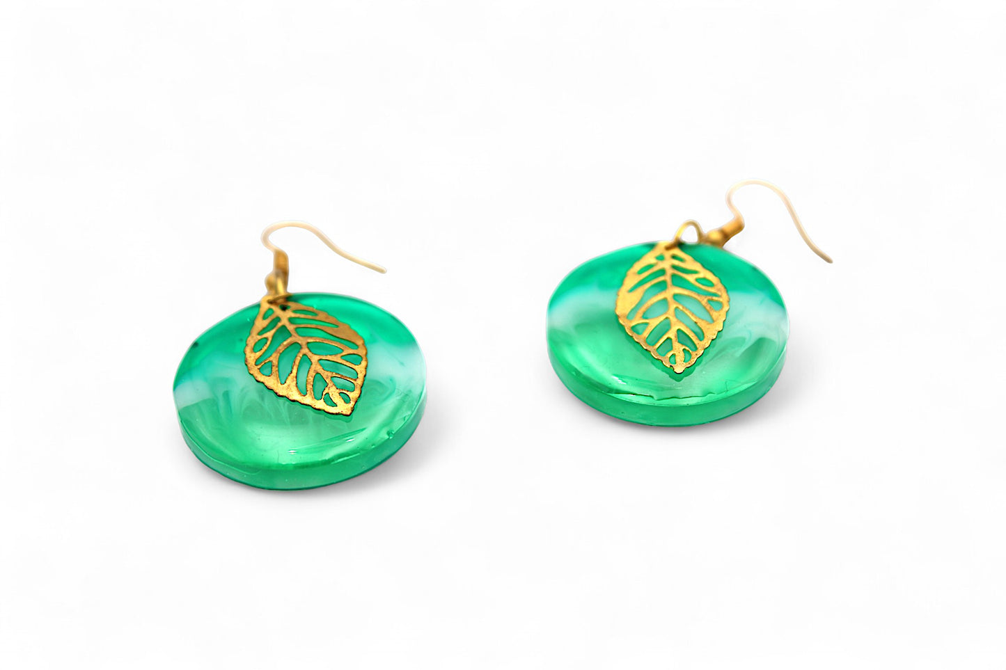 Parure Cercles Verts et Feuilles