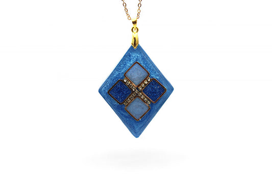 Losange Bleu et Strass