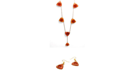 Triangles oranges et paillettes
