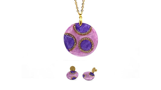 "Rose et violet scintillant"